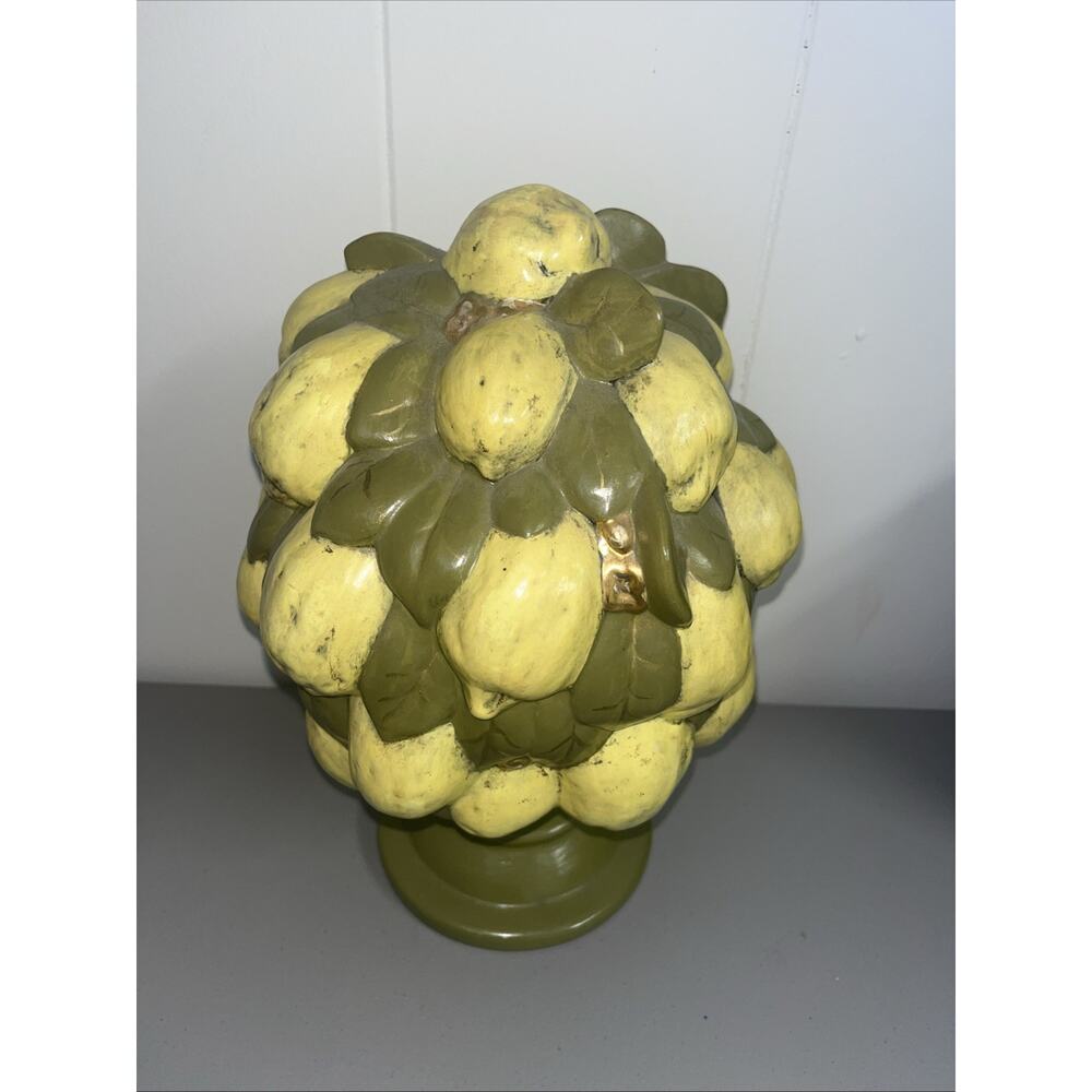 Vtg MCM Handpainted Italian Ceramic Lemon Topiary - 13” Tall x 9" Wide Yellow - Picture 5 of 9
